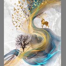 Load image into Gallery viewer, NEW GOLDEN DEER PRINTED, STRERCHED, MULTIPANEL CANVAS PAINTING WALL DECOR ITEM