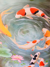 Load image into Gallery viewer, Koi Fish Fengshui Good Luck Printed Canvas Painting New