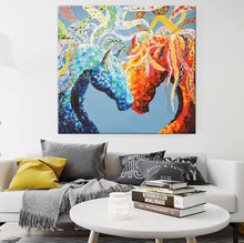 Load image into Gallery viewer, Couple Horses Print on Canvas Wall Decor Painting