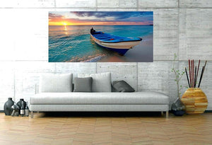 Fisherman Boat Stretched Canvas wall decor