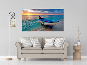 Fisherman Boat Stretched Canvas wall decor