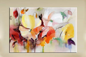 Beautiful Flowers Print on Canvas Wall Decor Painting