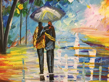 Load image into Gallery viewer, 1PC New Hand Painted Canvas Art Painting “Lovers In The Rain”