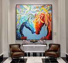 Load image into Gallery viewer, Couple Horses Print on Canvas Wall Decor Painting