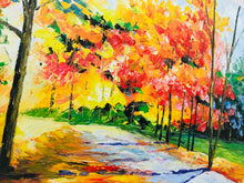 Load image into Gallery viewer, Hand Painted Textured Unique Canvas Art “The Colorful Path” for Home Decor