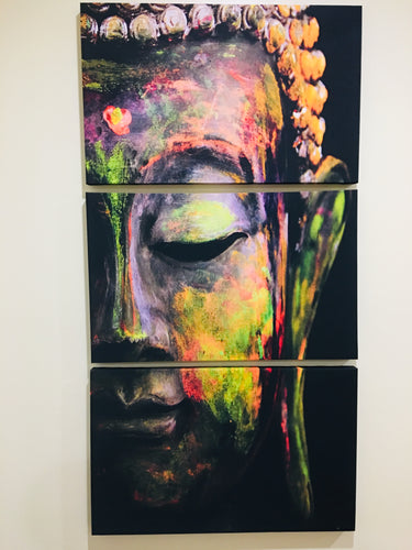 3pc Amazing Buddha Print on Canvas Wall Decor