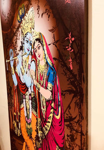 BRAND NEW STRETCHED PRINTED CANVAS PAINTING OF ‘RADHA-KRISHNA'