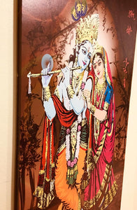 BRAND NEW STRETCHED PRINTED CANVAS PAINTING OF ‘RADHA-KRISHNA'