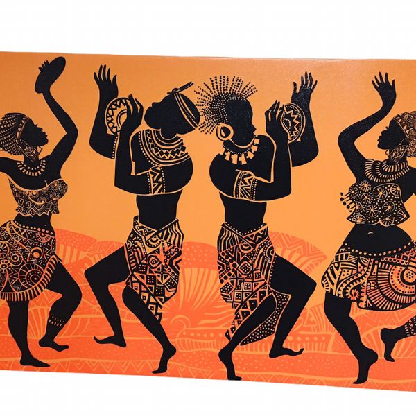 New African Dance Canvas for Room Decor