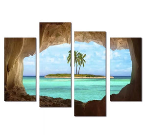 New Cave Island Printed Canvas for Office/ Room Decor