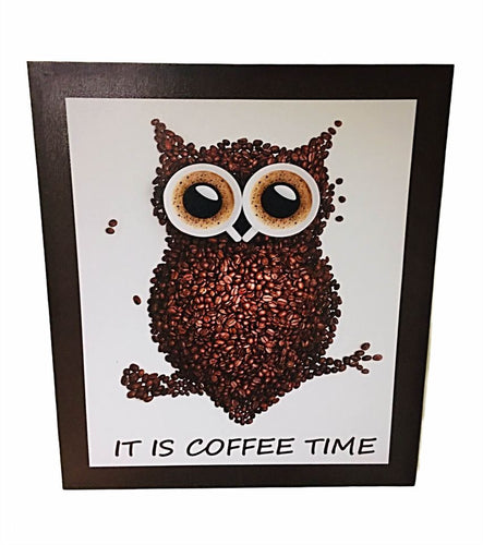 New Canvas Print of Coffee Bean Owl for Wall Decor