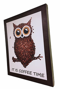 New Canvas Print of Coffee Bean Owl for Wall Decor