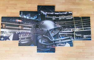 Dallas Cowboys 5 pc Stretched Printed Canvas for Game Room Decor