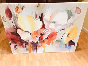 Beautiful Flowers Print on Canvas Wall Decor Painting