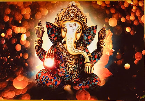 Lord Ganesha Big Sized Print on Canvas Painting wall Decor