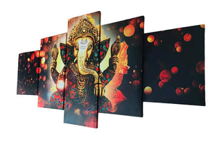 New Multi Panel Ganesha Canvas Print for Home Decor