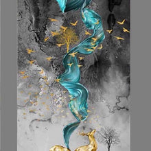 Load image into Gallery viewer, NEW GOLDEN DEER PRINTED, STRERCHED, MULTIPANEL CANVAS PAINTING WALL DECOR ITEM