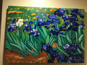 Reproduction Hand Painted Canvas Art 'Van Gogh Irises'