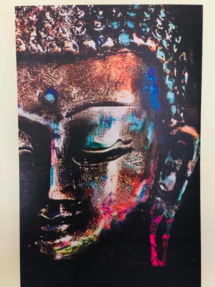 METALLIC LOOK BUDDHA PRINTED CANVAS PAINTING READY TO HANG