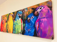 Load image into Gallery viewer, Colorful Parrots Stretched Printed Canvas Painting for Wall Decor