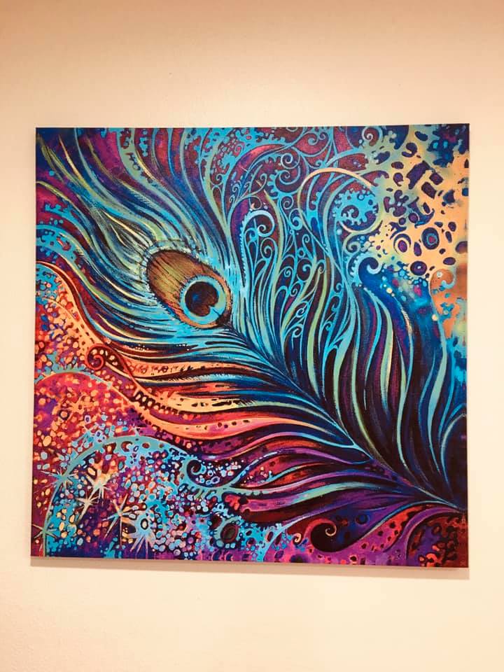 Brand new Peacock Feather Printed Canvas Painting for Home Decor