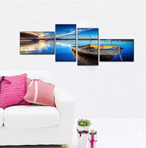 4 PC Canvas Giclee Print “ Boat at the Bay”