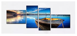 4 PC Canvas Giclee Print “ Boat at the Bay”