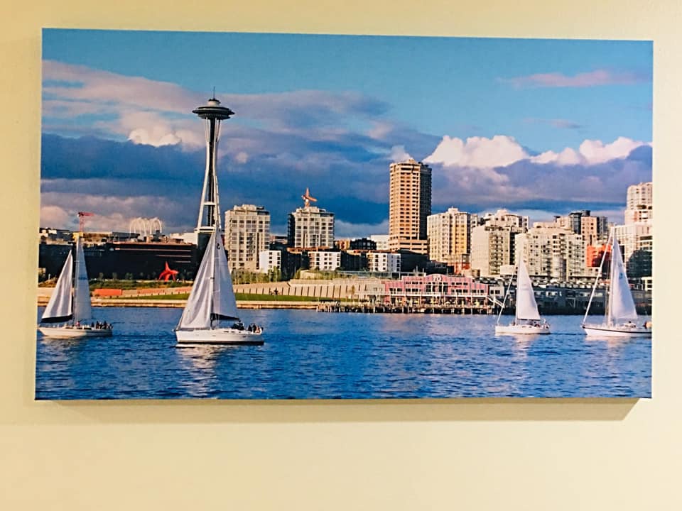 NEW SEATTLE SPACE-NEEDLE PRINTED CANVAS FOR ROOM DECOR