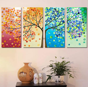 '4 Season Tree Life' Stretched Print on Canvas Wall Decor